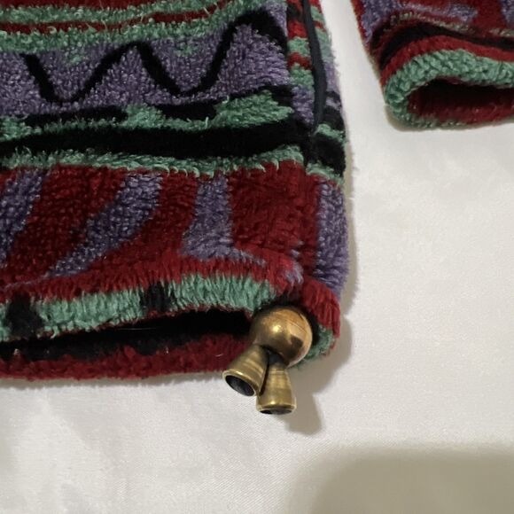 Vintage Tsunami Half Zip Fleece Sweater Aztec Pattern Hiking Men's Size L Toggle - Picture 9 of 14